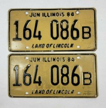 1984 Illinois Vehicle License Plate Matching Set 164 086 B - $690.37 MXN