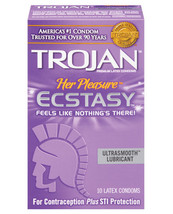 'trojan Her Pleasure Ecstasy Condoms - Box Of 10 - $24.99