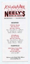  Neely&#39;s Bar-B-Que Restaurant Menu Memphis &amp; Nashville Tennessee 1990&#39;s - £12.70 GBP