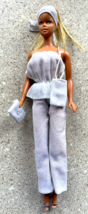 VTG Barbie Doll Outfit Silver Halter Top Pants Scarf Shoes Purses Disco Party - £9.57 GBP