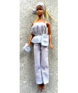 VTG Barbie Doll Outfit Silver Halter Top Pants Scarf Shoes Purses Disco ... - £9.38 GBP