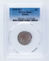 1938-D/S 5C Buffalo Nickel Graded by PCGS as MS-66+ - £408.85 GBP
