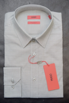 HUGO BOSS Hombre Elisha Extra Ajustado Dos Capa Algodón Camisa 39 15.5 - £49.52 GBP