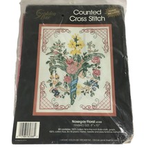 Golden Bee Counted Cross Stitch Kit 60388 Nosegay Floral Included Frame ... - $9.89