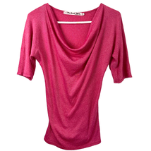 Michael Stars Original Tee Shirt Womens OS One Size Cowl Scoop Neck Pink Stretch - £10.66 GBP