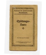 Quittungs Karte Receipt Card Stamps Germany 1921-22 Association Factory ... - £60.82 GBP