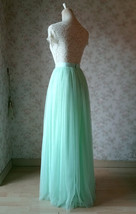 MINT GREEN Full Long Tulle Skirt Plus Size Bridesmaid Tulle Skirt Outfit image 6