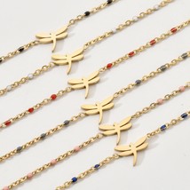 6pcs/Lots Set Mixed Wholesale Love Dragonfly Bracelet Femme Adjustable Chain Ros - £24.43 GBP