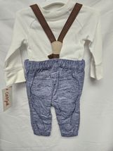 New Boys Cat And Jack Suspender Set Cream Thermal Set Size 3-6M image 2