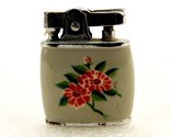 Ladies&#39; Pocket Lighter, Light Gray w/Floral, Starlite Automatic Super Li... - $19.55
