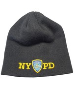 NYPD New York City Black Skull Cap Beanie Stocking Hat Official Logo Out... - £8.70 GBP