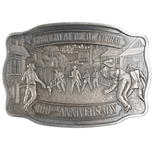 Heavy Sterling Belt buckle Gunfight at the OK Corral 100 Anniversary - $396.00