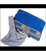 Carseat Canopy and Baby Sling Lot Boys Brown Blue Minky Fleece Car Seat ... - $12.46