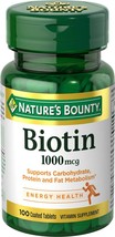 Nature's Bounty® Biotin 1000 mcg 100 Tablets Biotina 100 tabletas recubiertas..+ - $19.79
