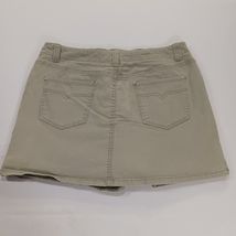 Gloria Vanderbilt RN#89828 Women's Beige/Khaki Cotton Blend Denim Skort Size 12 image 2