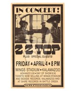 ZZ TOP 1975 KALAMAZOO MI MUSIC POSTER 11x17 FANDANGO WORLDWIDE TEXAS TOUR - $11.20