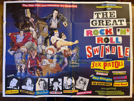Sex Pistols The Great Rock &#39;n&#39; Roll Swindle 1980 UK Quad Rare Movie Poster Mint - £405.95 GBP