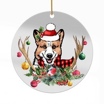 Cute Dachshund Dog Antlers Reindeer Christmas Ornament Acrylic Gift Tree Decor - £13.14 GBP