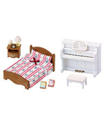 Two Sylvanian Families Toys Together – Piano &amp; Semi-Double Bed - £18.63 GBP