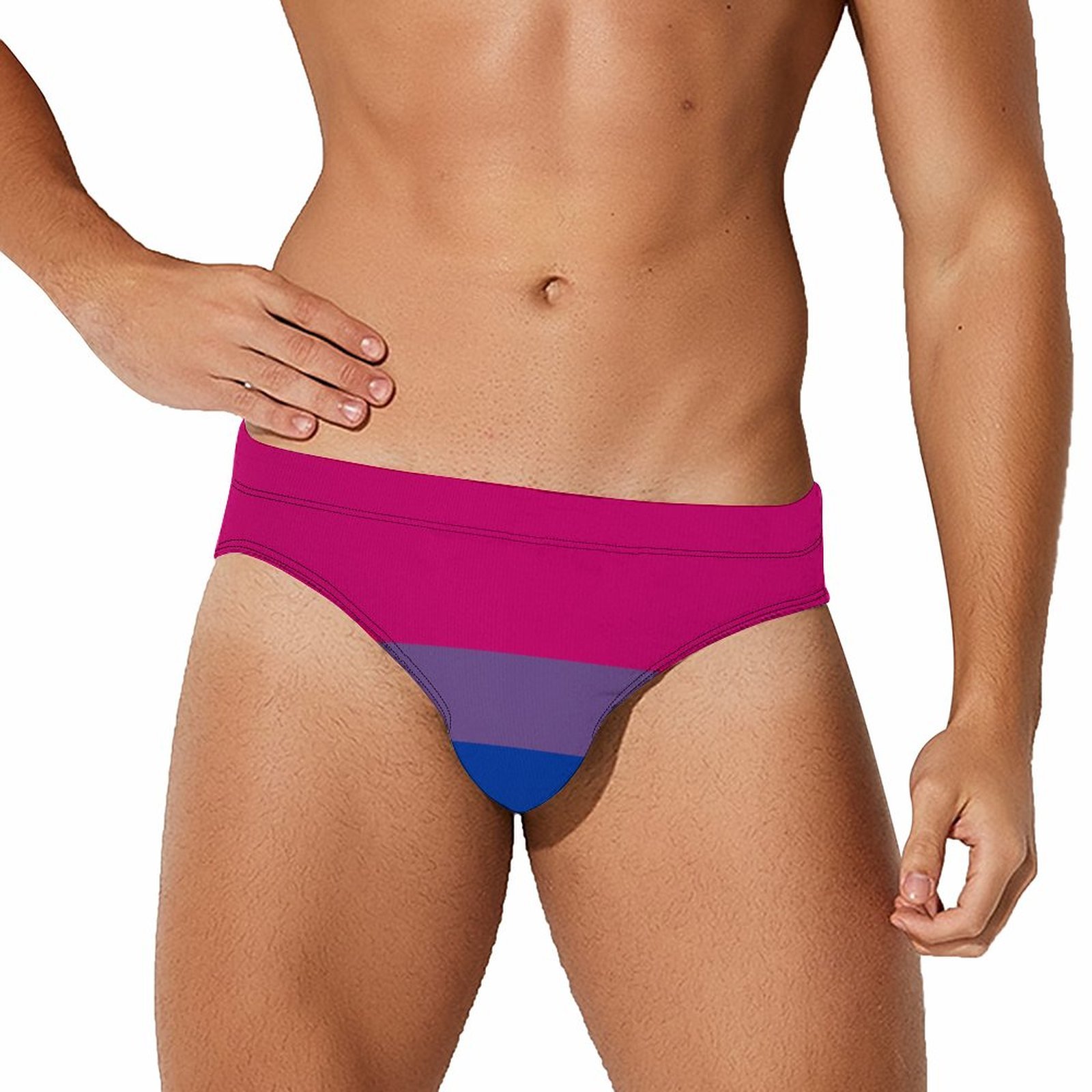 Mondxflaur Bisexual Flag Swim Briefs Sexy Swimming Trunks Quick Dry Athletic