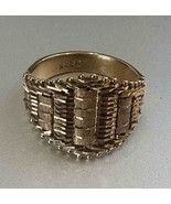 14K Yellow Gold Flexible Mesh Riccio Band Matte/Polished Ring Sz 7 (4.5 grams) - $8,242.81 MXN