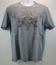 V) Express Lightweight Graphic Men T-Shirt Gray Cotton Medium - £7.90 GBP