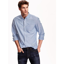 NWT OLD NAVY Men&#39;s Slim-Fit 100% Medium Weight Soft Cotton Blue Oxford S... - £25.95 GBP