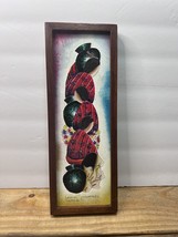 Textured Wood Painting Leonel Fernandez Women Nahuala Guatemala Mayan - £64.30 GBP