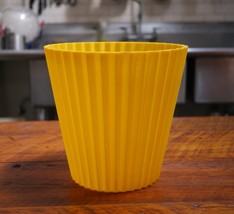 Vintage 1960s FESCO Pop Art Bright Yellow Waste Paper Basket Trash Can 4836 - £159.86 GBP