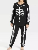 New Women&#39;s Halloween Skeletons Sleep Set Hyde &amp; EEK! Boutique Black Size Small - £11.24 GBP