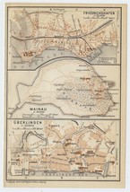 1910 Antique Map Of überlingen Mainau Friedrichshafen BADEN-WÜRTTEMBERG Germany - £16.76 GBP