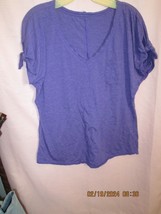 Ladies Perfect-T Cotton V-Neck T-Shirt Purple XL - £6.37 GBP