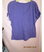Ladies Perfect-T Cotton V-Neck T-Shirt Purple XL - $10.92 CAD