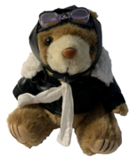 Pilot Stuffed Bear Plushie With Goggles and Leather Outfit: Cute Pilot F... - $13.85
