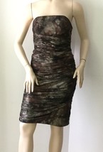 NEW Alberto Makali Brown Marbled Crackle Strapless Dress (Size 6) - MSRP $329 - £48.03 GBP