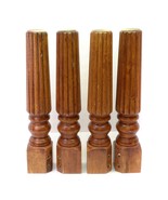 Set of 4 Wooden Coffee Table Furniture Legs Round Brown Mid-Century 15.5... - $98.97