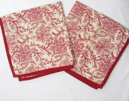 Pottery Barn Batika Floral Red Linen Blend 2-PC 20-inch Square Pillow Co... - $60.00