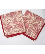 Pottery Barn Batika Floral Red Linen Blend 2-PC 20-inch Square Pillow Co... - £48.07 GBP