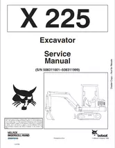 BOBCAT X 225 EXCAVATOR SERVICE MANUAL SN 6720347 - $5.00