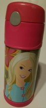 Barbie Thermos 12 oz Stainless Steel and Pink Barbie print flowers 2007 New - £23.73 GBP