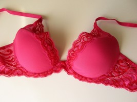 Natori 730023 Feathers Demi Plunge UW Bra Paradise Pink 32C $68 BOX3C32 - £18.12 GBP