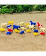 Vtg 1950’s Ohio Art Farm Animals Lot 20 Hard Plastic Multi-Colored Cows ... - $24.39 CAD