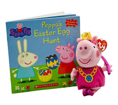 TY Princess Peppa Pig Plush Beanie Baby + Peppa’s Easter Egg Hunt Book w/sticker - £14.65 GBP