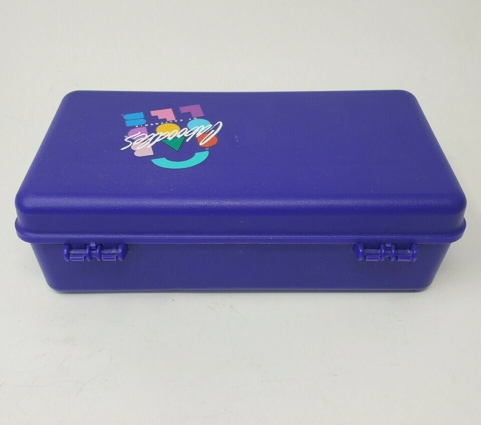 VINTAGE CABOODLES DARK BLUE SMALL MAKEUP STORAGE CASE W/ MIRROR & TRAY PLASTIC Item image 4