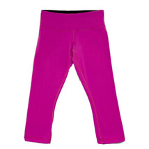 Lululemon Reversible Wunder Under Crop Leggings Size 6 Pink Black Waist ... - £24.59 GBP