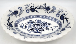 Blue Nordic 9&quot; Oval Vegetable Bowl  J &amp; G Meakin Classic White  16 Oz. England - £28.04 GBP