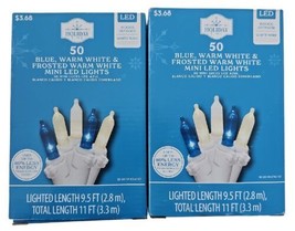 Holiday Time 50 Ct LED Blue, Warm White  Mini Christmas String Lights - ... - $24.71