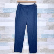 Express Editor Straight Ankle Trouser Pant Blue Super High Rise Womens 6... - $34.64