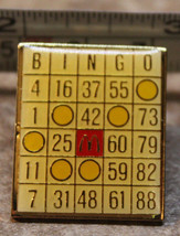 McDonalds Bingo Employee Collectible Pinback Pin Button - £8.57 GBP