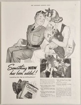 1942 Print Ad Old Gold Cigarettes Soldiers &amp; Their Girls Smoking World War 2 - £14.85 GBP
